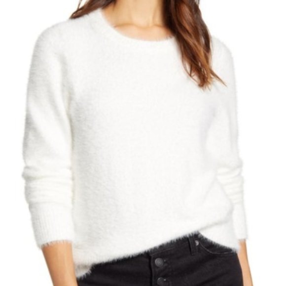 Nwt Lucky Brand Eyelash Sweater In Snow 